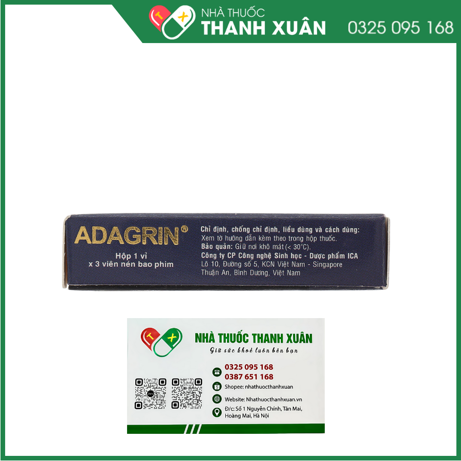 Adagrin 100mg trị rối loạn cương dương